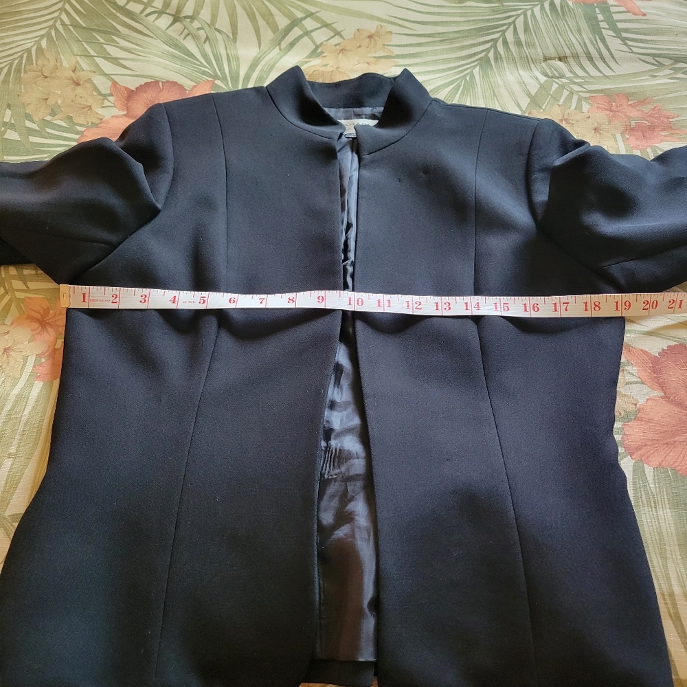 Tahari Arthur S Levine Black Jacket Blazer Open Front Mock Collar 10 - Picture 14 of 16
